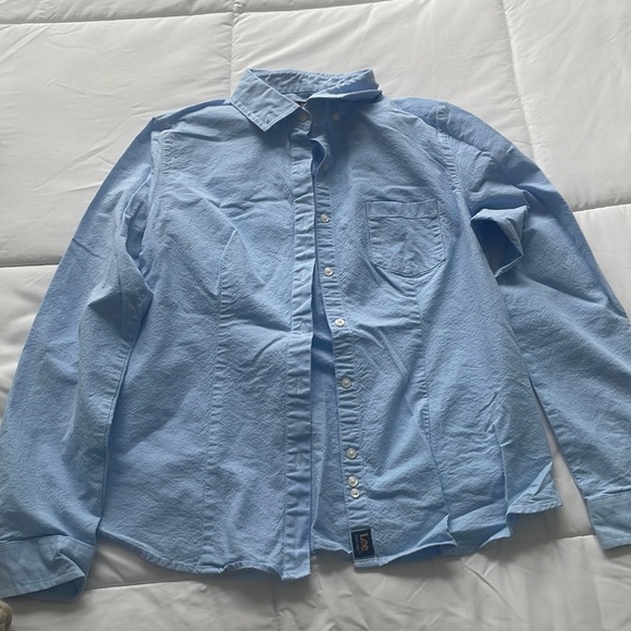 Lee womens blue button down with collar size large - Picture 1 of 2